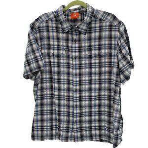 Merrell Grey/White Plaid Button Down Shirt Men's Size XXL